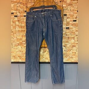 LEVI SELVEDGE 514 Slim Straight fit denim w leather pocket and patch size 36x30